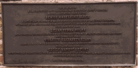  THE BRITISH MEMORIAL PLAQUE AT RAVENSBRUCK CONCENTRATION CAMP 